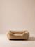 Quilted pet basket FAMILY clay beige+hazel+striped white 