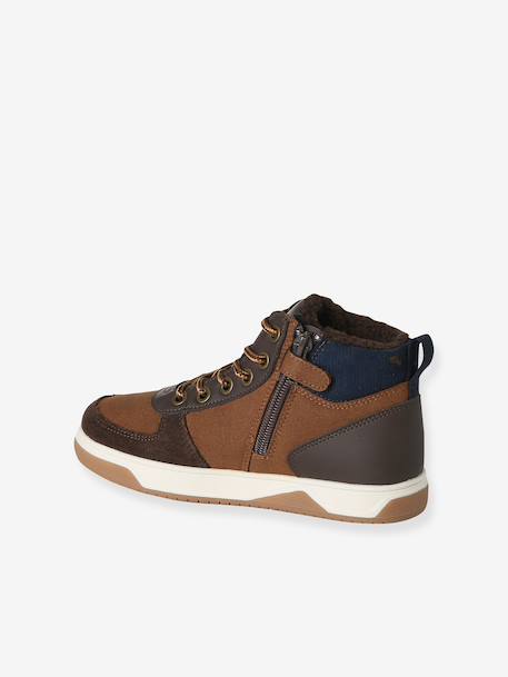 High Top Lace-Up Trainers with Zip, for Boys brown 