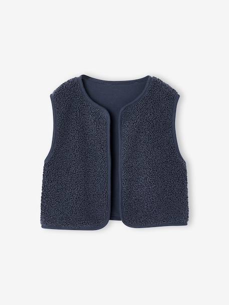 Dress and gilet set for girls slate blue 
