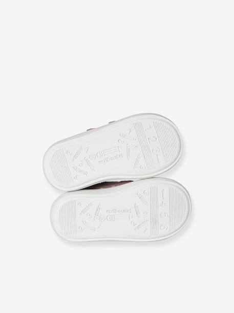 Trainers with leather velcro straps for babies gold+rosy+white 