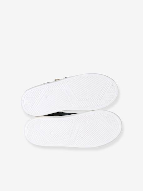 Trainers with Leather Hook-&-Loop Straps for Children ecru+navy blue+printed white+set white 