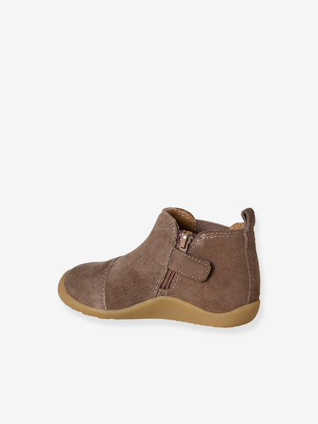 Soft Leather Boots, Zipped & Elasticated beige+camel+navy blue 