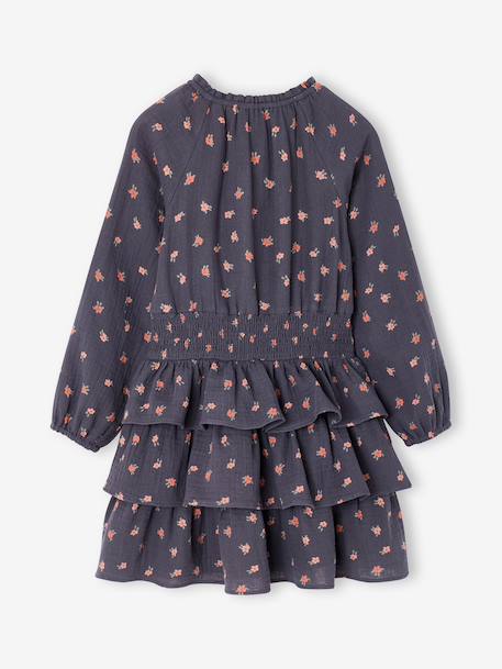 Dress and gilet set for girls slate blue 