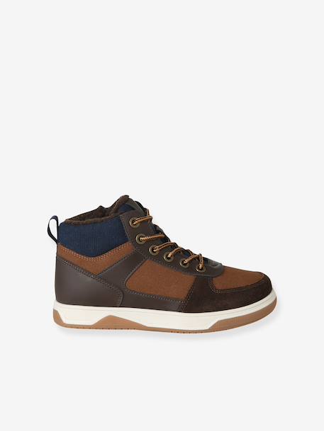 High Top Lace-Up Trainers with Zip, for Boys brown 