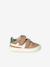 Leather shoes with touch-fastening straps sandy beige 