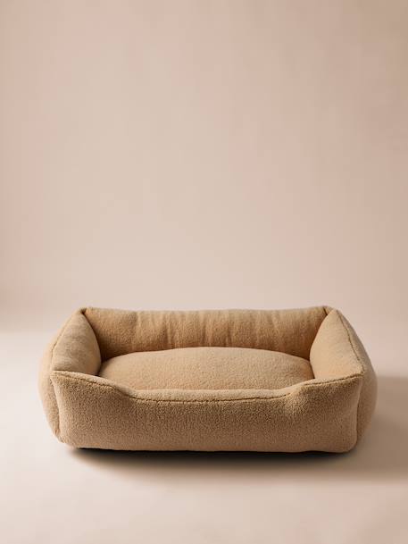 Quilted pet basket FAMILY clay beige+hazel+striped white 
