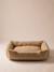 Quilted pet basket FAMILY clay beige+hazel+striped white 