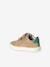 Leather shoes with touch-fastening straps sandy beige 