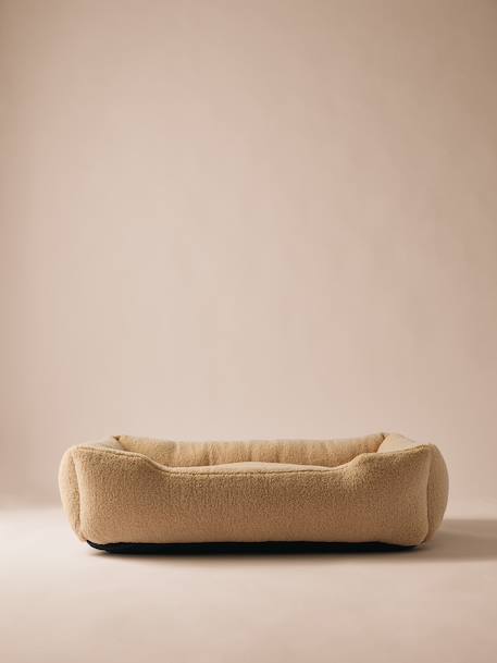 Quilted pet basket FAMILY clay beige+hazel+striped white 