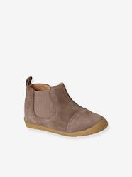 Shoes-Soft Leather Boots, Zipped & Elasticated