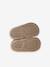 Leather touch-fastening slippers for baby beige+brown 