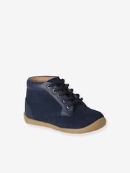 Shoes-Lace-Up Soft Leather Ankle Boots for Babies, Designed for First Steps
