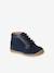 Lace-Up Soft Leather Ankle Boots for Babies, Designed for First Steps blue+navy blue+set blue 