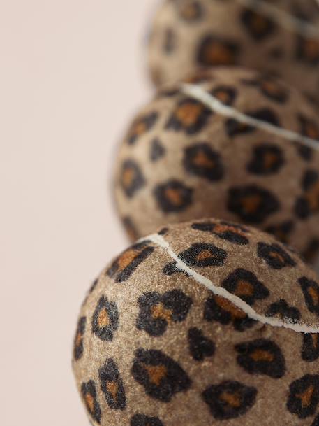 Pack of 3 rubber dog balls printed brown 