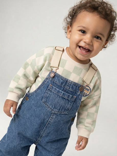 Denim dungarees for baby stone 