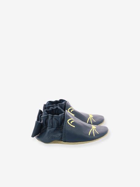 Goldy Cat Soft Soles Booties, by ROBEEZ© Dark Blue 
