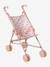 Doll pushchair green+rose 
