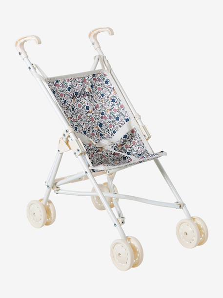 Doll pushchair green+rose 