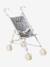 Doll pushchair green+rose 