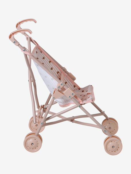 Doll pushchair green+rose 