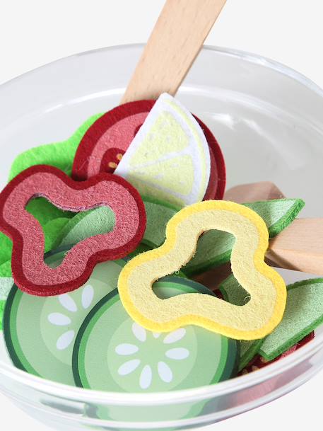 FSC 100% wooden salad set with spinner ecru 