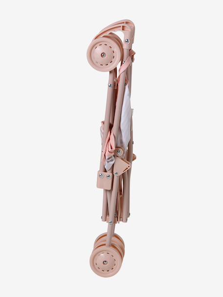 Doll pushchair green+rose 