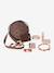 Handbag with FSC®100%  wooden accessories brown 