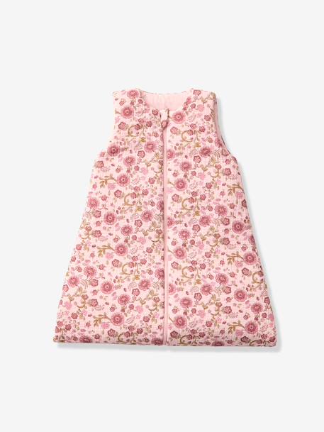 Sleeveless cotton gauze baby sleep bag printed pink 
