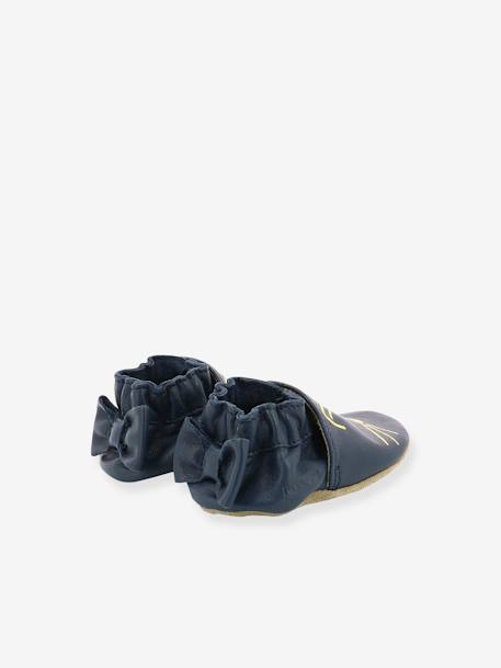 Goldy Cat Soft Soles Booties, by ROBEEZ© Dark Blue 