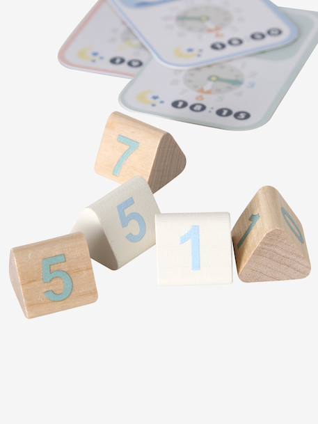 FSC 100% wooden learning clock wood 