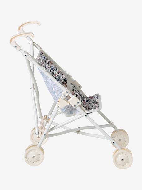 Doll pushchair green+rose 