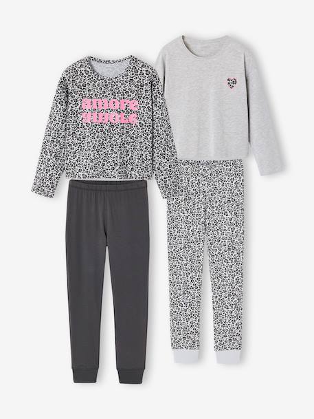 Pack of 2 pyjamas for girls marl grey 