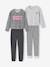 Pack of 2 pyjamas for girls marl grey 