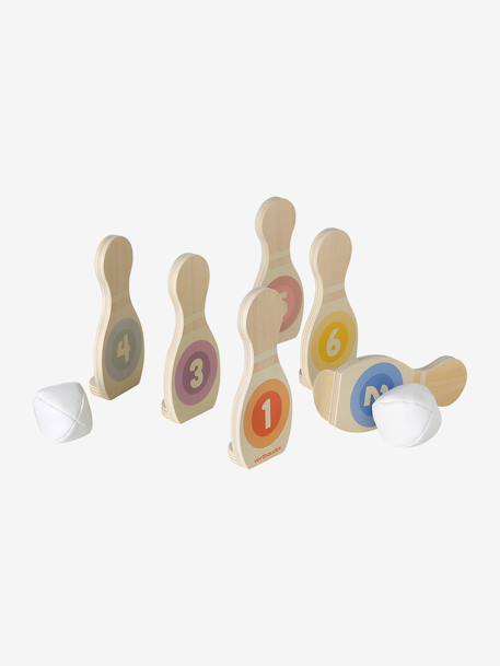 FSC 100% wooden skittles game multicoloured 