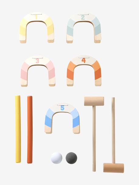 FSC 100% wooden croquet set multicoloured 