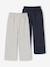 Pack of 2 wide-leg trousers for boys grey 