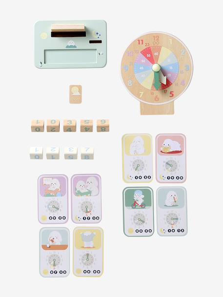 FSC 100% wooden learning clock wood 