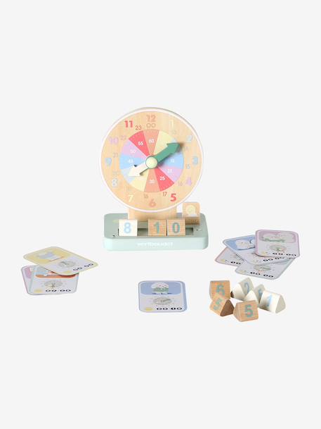 FSC 100% wooden learning clock wood 