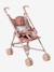 Doll pushchair green+rose 