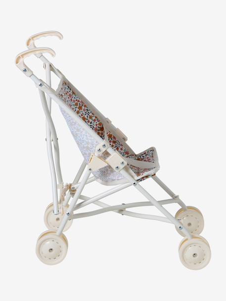 Doll pushchair green+rose+yellow 