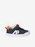 Leather trainers with elasticated laces for boys navy blue 