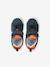 Leather trainers with elasticated laces for boys navy blue 