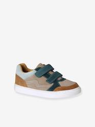 Shoes-Leather trainers with touch-fastening straps for boys