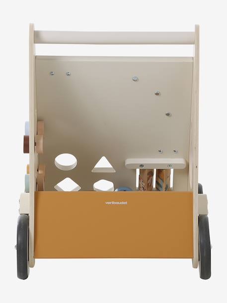 Wooden Walker with Brakes - Wood FSC® Certified caramel+rose+WHITE MEDIUM SOLID WITH DESIGN+wood 