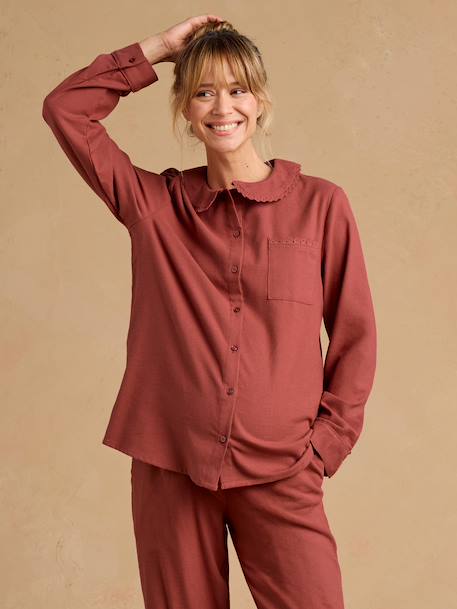 2-piece maternity pyjamas terracotta 