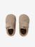 Leather touch-fastening slippers for baby beige+brown 