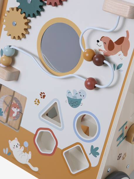Wooden Walker with Brakes - Wood FSC® Certified caramel+rose+WHITE MEDIUM SOLID WITH DESIGN+wood 