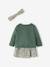 3-Piece Outfit: Dress + Cardigan + Headband for Baby Girls coral+green+grey blue+old rose 