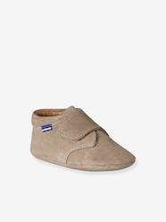 Shoes-Leather touch-fastening slippers for baby