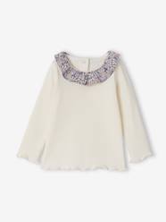 Baby-Long-sleeved T-shirt with frilled collar for baby girls